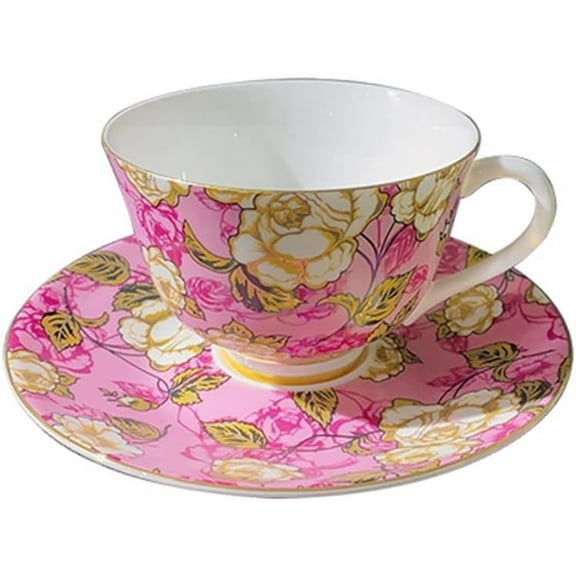 Rose Bone China Coffee Cup and Saucer Set Porcelain Tea Cup Set