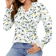 thumbnail image 4 of Fantaslook Womens Tops Dressy Blouses V Neck Puff Long Sleeve Tunic Tops Button Fall Shirts, 4 of 5
