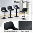 thumbnail image 3 of StnTalk Set of 2 Height Adjustable Swivel Barstools with Back, Black PU Leather Counter Height Chairs, Modern Kitchen Island Chairs for Home Bar, 3 of 8