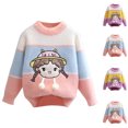 thumbnail image 4 of Atogsazn Children's Girls Knitted Cotton Sweater Kids Printed Long Sleeve Pullover Sweaters Winter Warm Clothes 4-5 Years B-Purple, 4 of 4