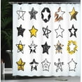 thumbnail image 4 of Ambesonne Star Shower Curtain, Punk Shapes and Designs, 69"Wx70"L, Yellow White, 4 of 5