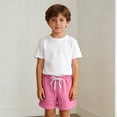 thumbnail image 6 of FRSASU 3 Pack Boys Cotton Bermuda Shorts Summer Casual Elastic Waist Drawstring Pull On Solid Toddler Shorts Pink-E, 6 of 8