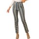 thumbnail image 1 of Pantalones de trabajo de cuadros recortados para mujer INSPIRE CHIC, con botones, tartán, talla 3XL, verde, 1 of 6