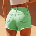 thumbnail image 4 of Levmjia Women's High Waisted Denim Shorts Hot Sexy Mini Shorts with Button Fly Zip Closure 5 Pocket Design Frayed Raw Hem Casual Summer Beach Pants for Women, 4 of 5