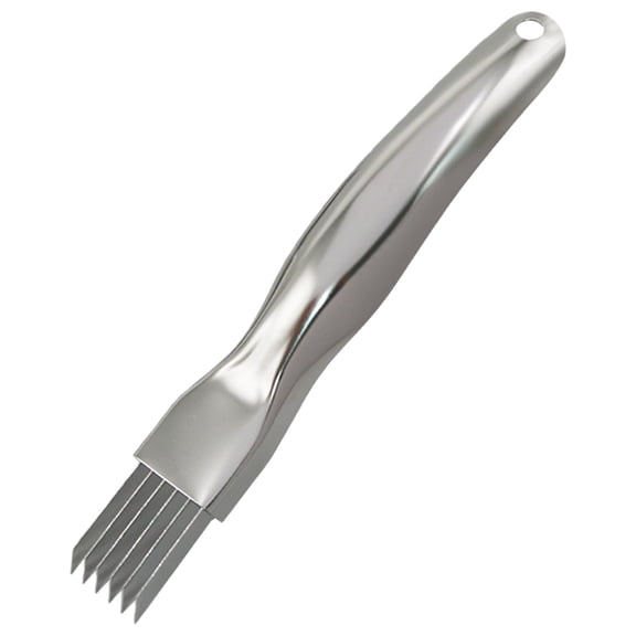 FXMLRLK 1 Pack Stainless Steel Green Onion Slicer, Multi-Blade Kitchen Herb Cutter, Professional Scallion Shredding Tool(Silver)