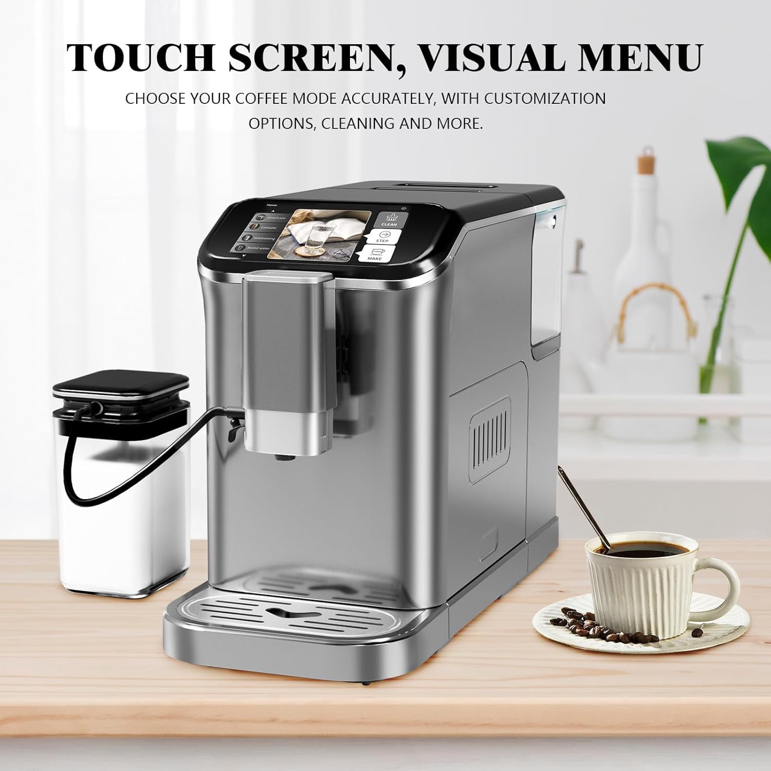 Fully Automatic Espresso Machine 20 Bar, 1350W Espresso and Cappuccino Machine with Automatic Milk Frother, Gift for Coffee Lover