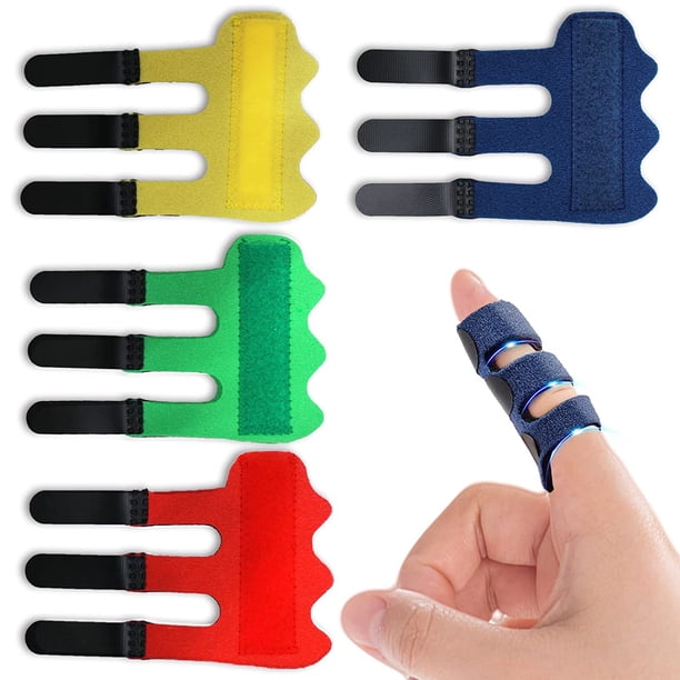 Férula para Dedo En Gatillo Mejorada de 4 Piezas: Soporte para Dedo En Gatillo con 3 Cinturones de Fijación Ajustables, Enderezador de Dedo para Medio/Anillo/Índice/Meñique/Pulgar, Se Adapta A