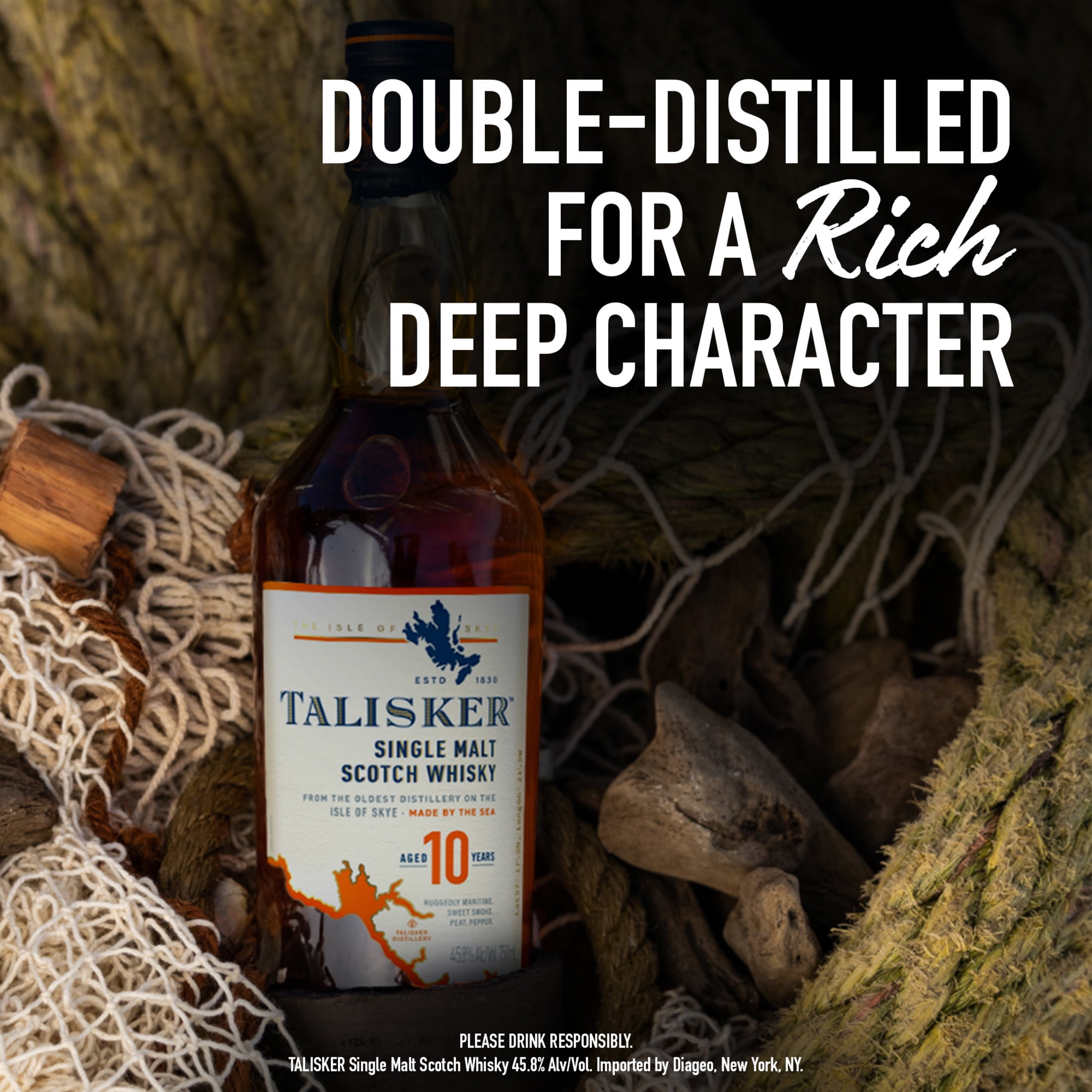 Talisker 10 Year Old Single Malt Scotch Whisky, 750 mL, 46