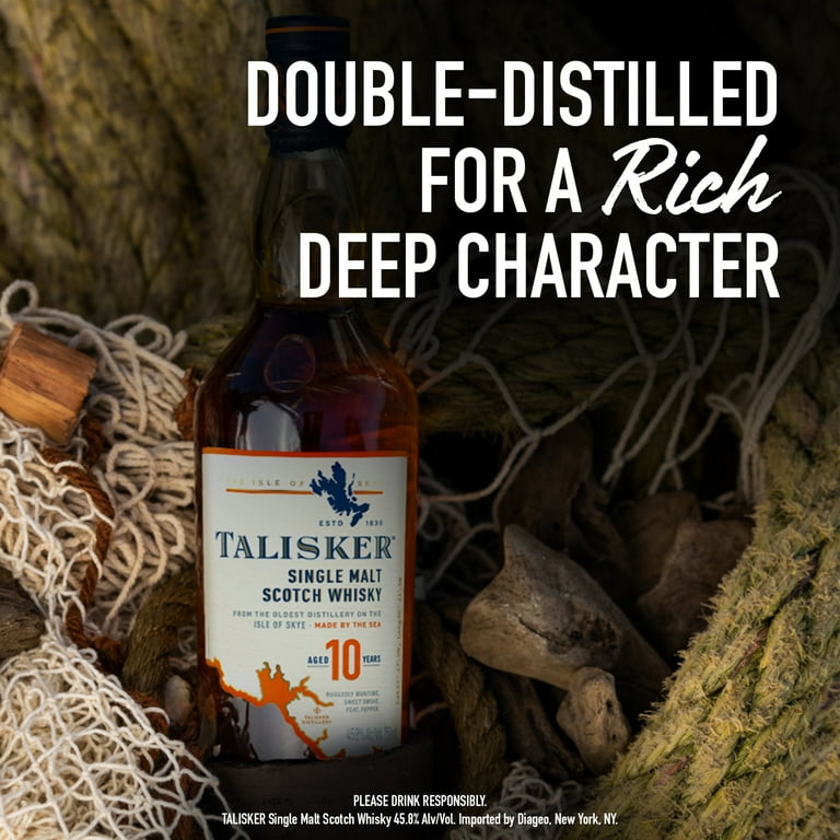 Talisker 10 Year Old Single Malt Scotch Whisky, 750 mL, 46
