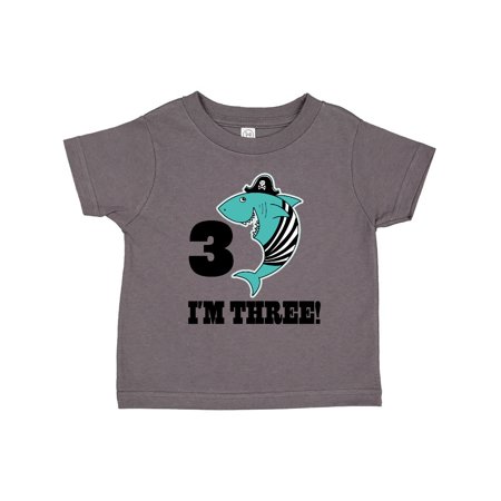 

Inktastic 3rd Birthday Shark Party Pirate 3 Year Old Gift Toddler Boy Girl T-Shirt