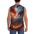 thumbnail image 4 of Fotbe Fire Sky Dragon Men's Camiseta sin Mangas Estampada para Hombres, Playera Casual para Gimnasio, Entrenamiento, Playa-3X-Large, 4 of 7