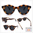 thumbnail image 2 of SA106 Geometric Round Polarized Sunglasses Retro Hipster UV400 TAC Lens / Tortoise Frame - Black Lens, 2 of 8