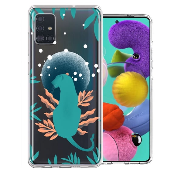 MUNDAZE for Samsung Galaxy A51 Moon Green Jaguar Design Double Layer Phone Case Cover