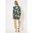 thumbnail image 2 of Dear Scarlett Women's Lizzy Floral Long Sleeve V-Neck Blouse Top in Hunter Green (Small, Hunter Green), 2 of 4
