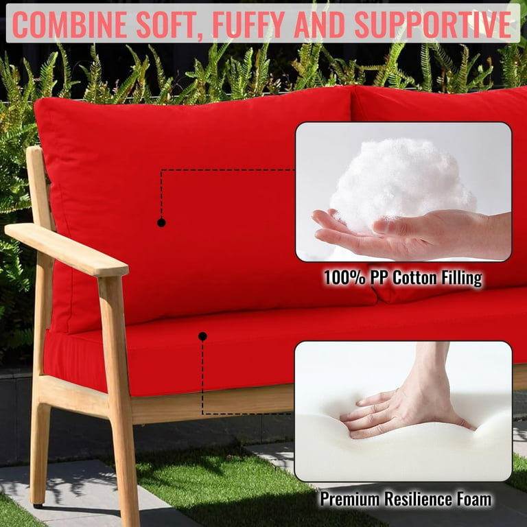 Patelai 5 x 46 x 26 Outdoor Loveseat Cushion Set of 3 for Patio Furniture