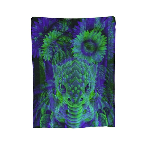 XMXY Fleece Throw Blanket for Couch, Double Color Flag Dinosaur Print Lightweight Plush Fuzzy Cozy Soft Bed Blankets and Throws for Sofa, 50"x40" inches