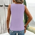 thumbnail image 5 of BiZtdJrK Womens Tank Tops Summer Cut Out Ring Keyhole Neck Sleeveless Blouse Fashion Solid Basic Tanks Purple S, 5 of 5
