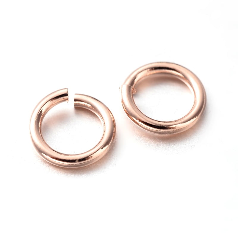 Eco-Friendly PVD Vacuum Plating Long-Lasting Plated Brass Open Jump Rings Round Rose Gold 21 Gauge 4x0.7mm Inner Diameter: 2.4mm