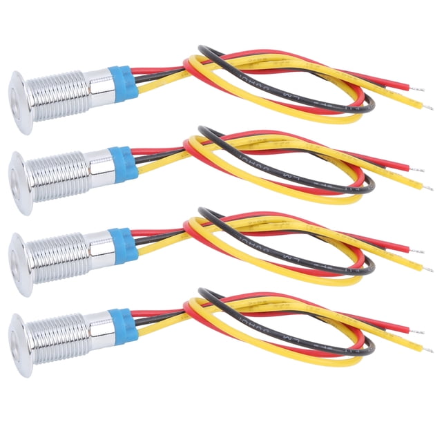 Luces LED redondas precableadas Bling Bling 2 colores 8 mm 36 V rojo y amarillo