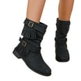 thumbnail image 6 of POROPL Boots for Women Ankle Flat Buckletassel Shoes,Boots for Saving Size 5.5, 6 of 6
