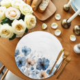 thumbnail image 2 of Round Placemats Ombre Blue Beige Flowers 15 inch Set of 2 Table Mats for Dining Table Watercolors Floral Leaf Heat Resistant Non-Slip Kitchen & Home Decorative Place Mat Set, 2 of 8