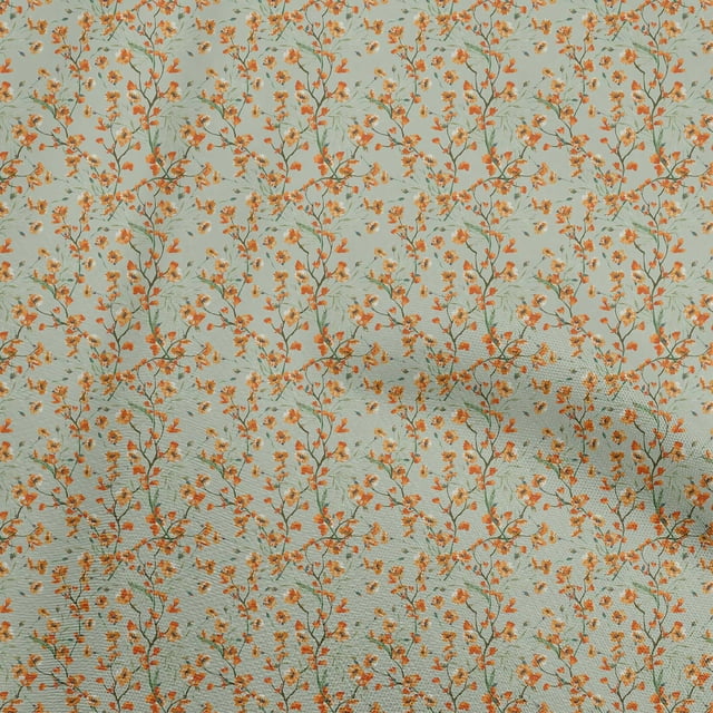oneOone Velvet Light Green Fabric Florals Sewing Craft Projects Fabric Prints By Yard 58 Inch Wide
