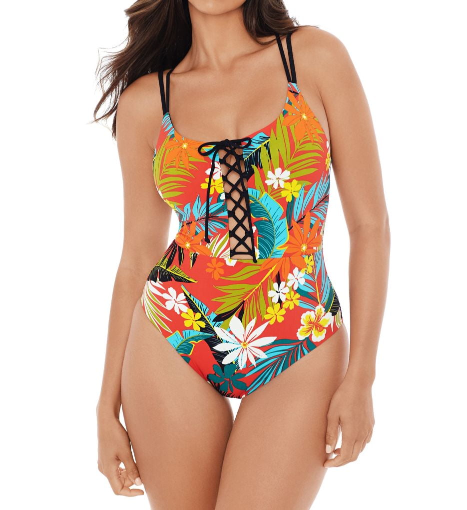 Women S Skinny Dippers Wiki Tiki Suga Babe Lace Up One Piece Swimsuit Walmart Com