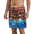 thumbnail image 2 of Kll Animals On Noah'S Ark Men'S Casual Summer Beach Shorts Hawaiian Shorts With Pockets-Large, 2 of 9