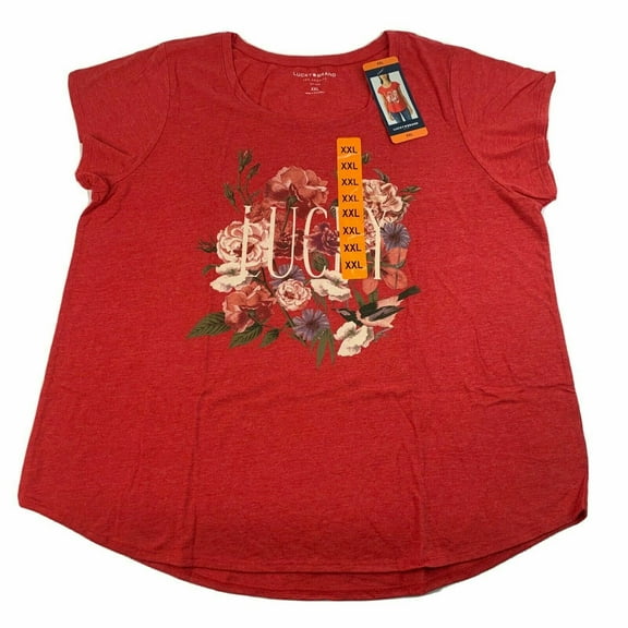 Lucky Brand Women's Graphic Tee Short Sleeve Soft Fabric Lightweight SELECT SIZE (M,Red)