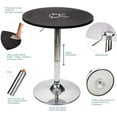 thumbnail image 3 of PULUOMIS Round Kitchen Bar Table Cafe Table Adjustable Pub Counter Wood Top Swivel (Black), 3 of 5