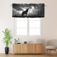 thumbnail image 2 of Moon Wolf Kitchen Valance Curtain Rod Pocket Rustic Wolf Howling Dark Night Nature Trees Scenery Privacy Decorative Rod Pocket Short Window Valance Curtains 54 by 18 in, 1 Panel, 2 of 6