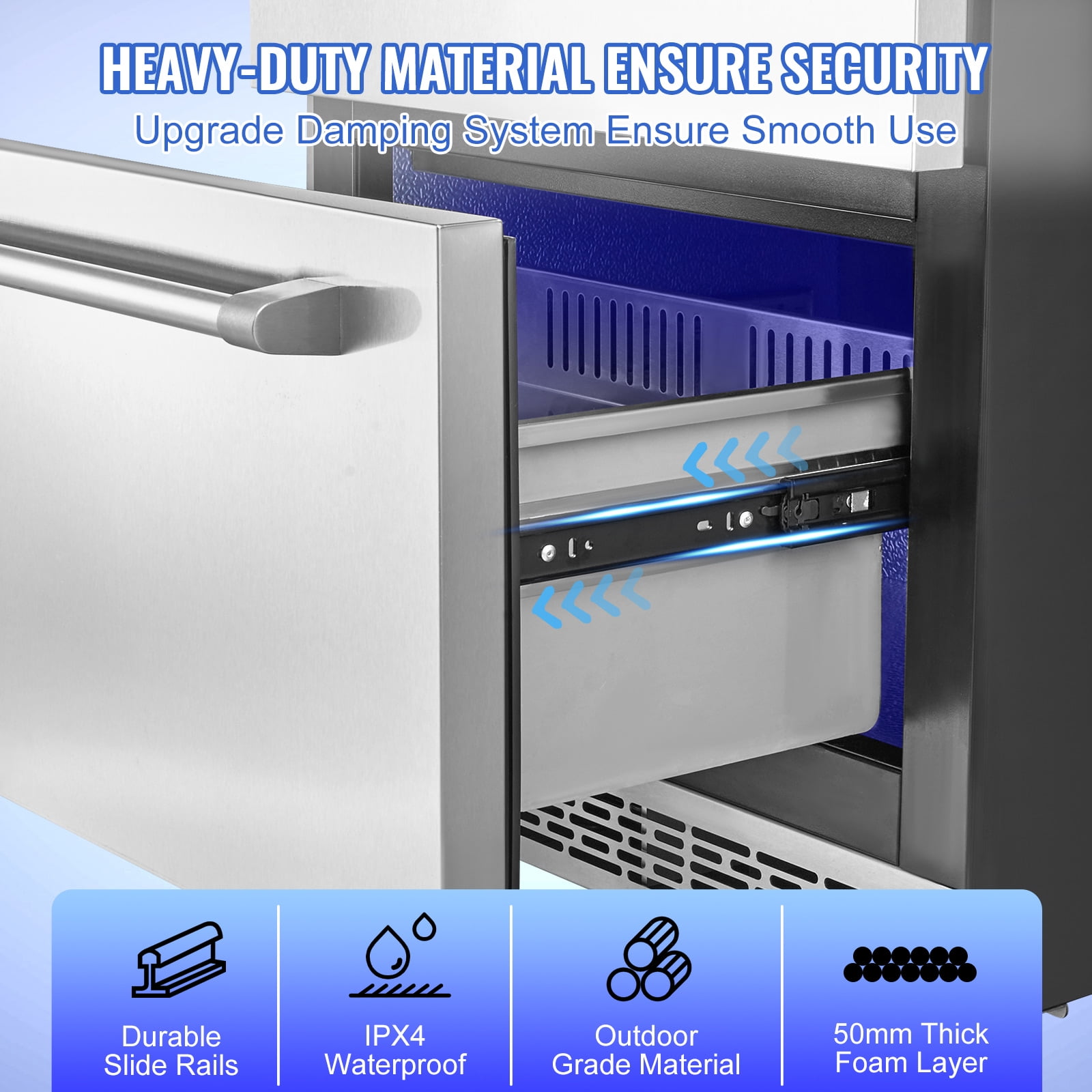 BENTISM UnderCounter Refrigerator, Silver