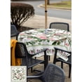 thumbnail image 4 of Outdoor Tablecloth with Umbrella Hole and Zipper, Pink Spring Floral Square Table Cloth 60x60 Inch Waterproof Tablecloth, Elegant Pastoral Flowers Birds Watercolor Picnic Table Cover for Patio, 4 of 7