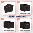 thumbnail image 5 of Ornavo Home Collapsible Shelf Basket Rectangle Storage Bins with Faux Leather Handles Foldable Fabric Shelf Storage Basket Closet Organizer and Storage Box for Clothes - 3 Pack - Large - Black, 5 of 7