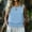 *Light Blue, variant on ClodeEU Women's Round Neck Sleeveless Blouson Tank Top,Casual Solid Color Summer Shirt with Elastic Waist Black,Women's Plus L