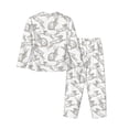thumbnail image 2 of Wukai Hand Drawn Rabbit Print Women's Pajama Set - Soft Long Sleeve Sleepwear for Comfort and Style-, 2 of 9