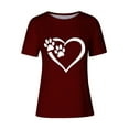 thumbnail image 4 of ZunFeo Summer Tops for Women Juniors Clothing Under $10 Short Sleeve Graphic T Shirts Wine L, 4 of 4