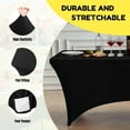 thumbnail image 4 of Lockways 2 Pack Black Tablecloth (6ft Rectangle) – Stain/Wrinkle-Resistant Washable Polyester Cover for Dining, Buffet, Camping, 4 of 8