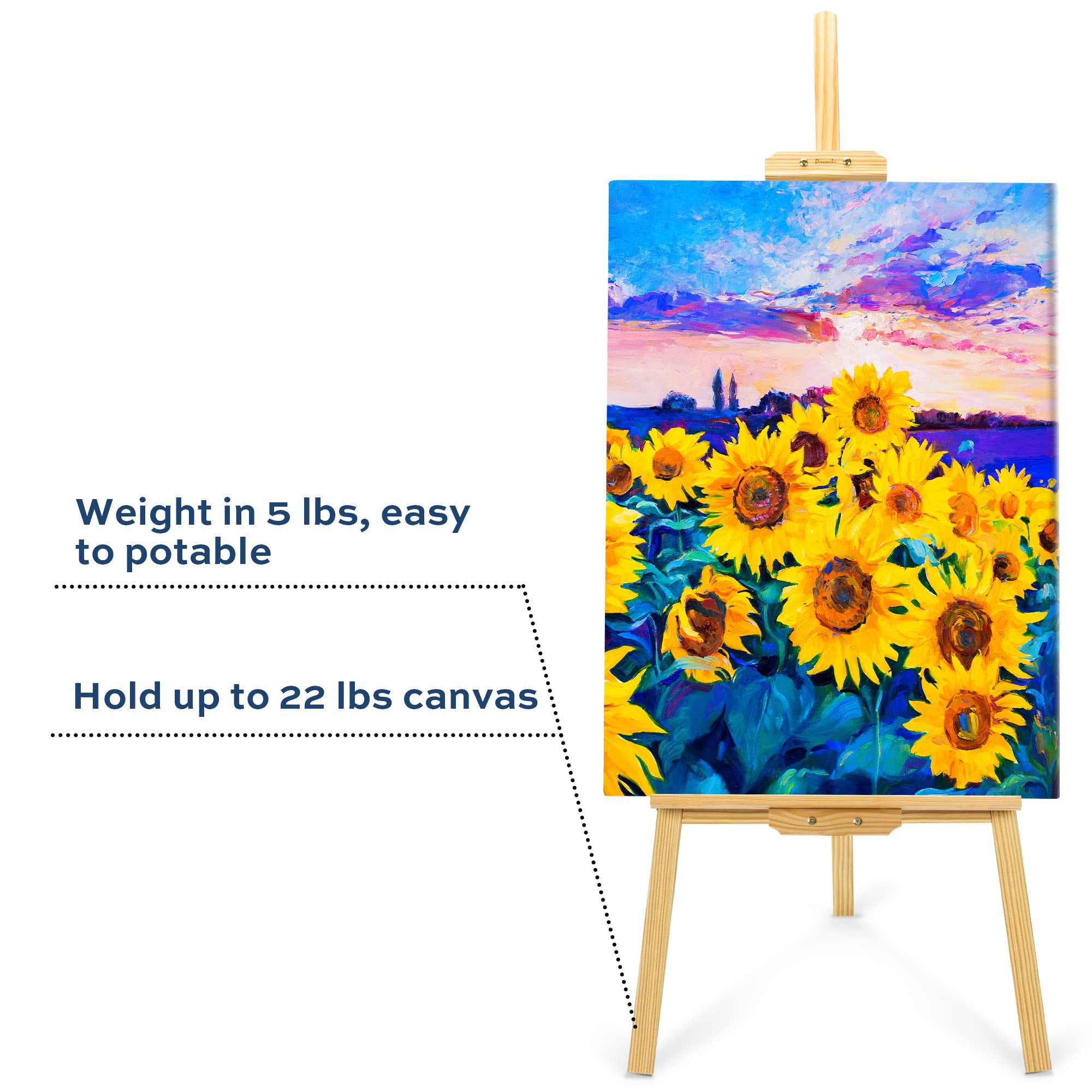 Wooden Easel Stand for Painting, 45" Adjustable Height Folding Art Easel for Canvas,Folding Art Easel for Drawing, Wedding Sign and Poster, Suitable for Kids and Adults