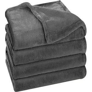 Utopia Bedding Fleece Blanket Queen Size Grey 300GSM Luxury Bed Blanket  Anti-Static Fuzzy Soft Blanket Microfiber (90x90 Inches)