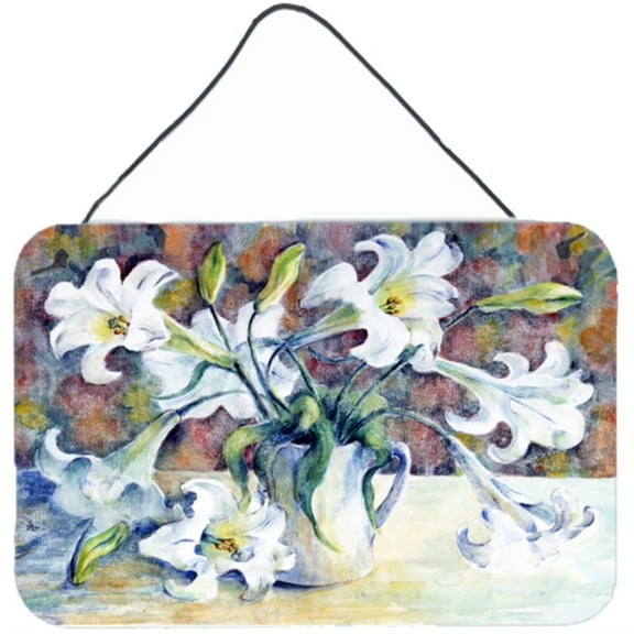 Carolines Treasures Easter Lillies Wall or Door Hanging Prints GFGO0014DS812, 8HX12W, Multicolor