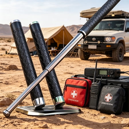2-Pack 26 Extendable Desert Camping & Off-Road Multi-Tools Telescoping Outdoor Safety & Exploration Sticks Collapsible Backcountry Emergency Poles