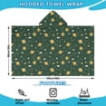 thumbnail image 2 of Green Sun Moon Star Planet Cloud Pattern Hooded Bath Towel，60"x35" for Ages 3 To 12 Kids, Quick Dry Lightweight Soft Microfiber Hood Beach Towel Cover Up for Kids, 2 of 7