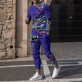 thumbnail image 2 of Hwmodou Men Suits Retro Printed Long Sleeve Tops And Trousers Track 2PCS Sweat Set Pullover Sports Casual Fitness Jogging Outfit Stylish Yoga Sets For Men, 2 of 8