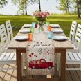 thumbnail image 4 of Table Runners 72 Inches Long Dress Scarves, Vintage Valentine's Day Farmhouse Kitchen Table Runner, Coffee Tablerunners, Truck Love Heart Roses Romantic Retro 16x72 Inch, 4 of 9