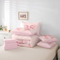thumbnail image 6 of Castle Fairy Girls Pink Bowknot Twin Bedding Sets,Pearl Bowtie Bedding Comforter Set, 6 of 8