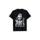 thumbnail image 1 of Camiseta de café con esqueleto Never Better: camiseta gráfica humorística para mujer con diseño de moño desordenado y café, top informal de algodón negro, mangas cortas, cuello redondo, lavable a máqu, 1 of 6