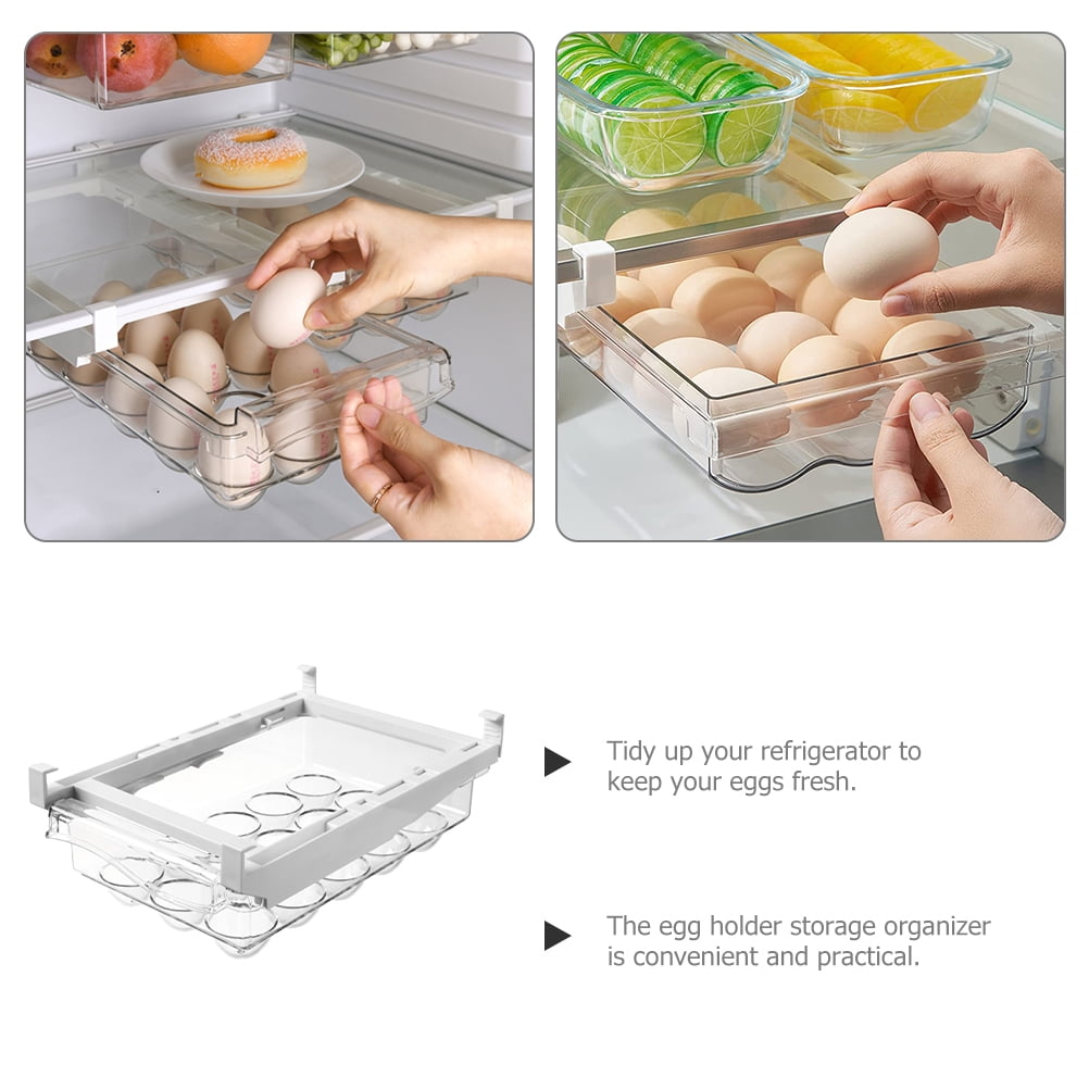 UPGRATOR Egg Container For Refrigerator 1Set Abs Pet Pp 30X19.8X9.5Cm Transparent Drawer Style