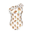 thumbnail image 5 of Wukai Tigers go in for Sports Chic One Shoulder Swimwear with Ruffle Design and Tummy Control Skirt: Fashionable, Supportive, Comfortable for Beach-Small, 5 of 7