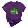 thumbnail image 2 of LSLJS Col Rond Imprimé Trèfle de Saint Patrick Manches Courtes Décontracté Ample Manches Courtes Col Rond Haut/chemise, Cadeaux pour Femmes, 2 of 4